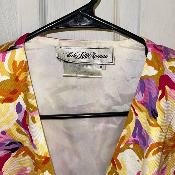 Saks Fifth Avenue Vintage Ruffle Wrap Top (8) - Picture 2 of 10